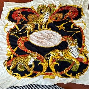 Vintage Salvatore Ferragamo Cheetah Scarf - RARE